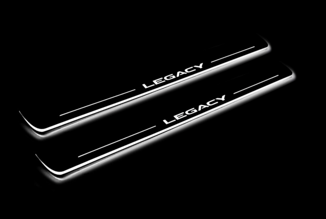 Subaru Legacy V 2009-2014 LED Door Sills With Logo Legacy Subaru Led Door Sills opdesign