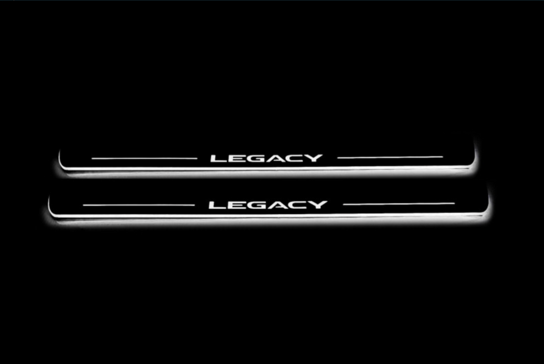 Subaru Legacy V 2009-2014 LED Door Sills With Logo Legacy Subaru Led Door Sills opdesign