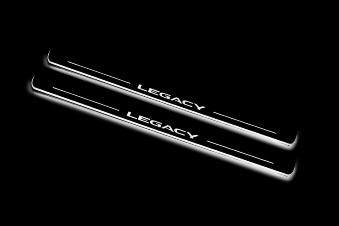 Subaru Legacy V 2009-2014 LED Door Sills With Logo Legacy Subaru Led Door Sills opdesign