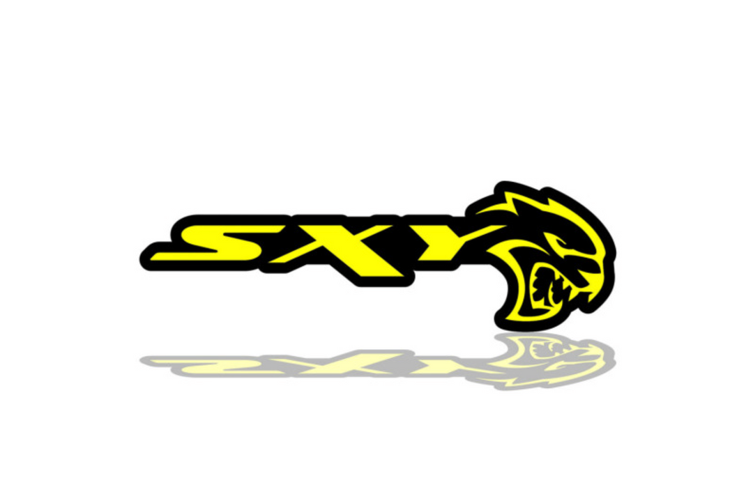 Dodge Radiator grille emblem with SXY Hellcat logo Dodge emblems decoinfabric