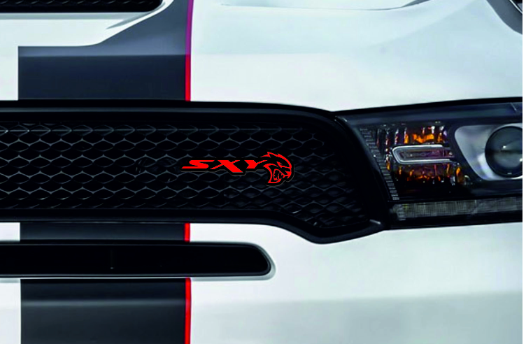 Dodge Radiator grille emblem with SXY Hellcat logo Dodge emblems decoinfabric