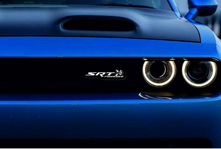 Dodge Illuminated LED Radiator Grille Emblems and Badges with SRT Powered Scatpack logo