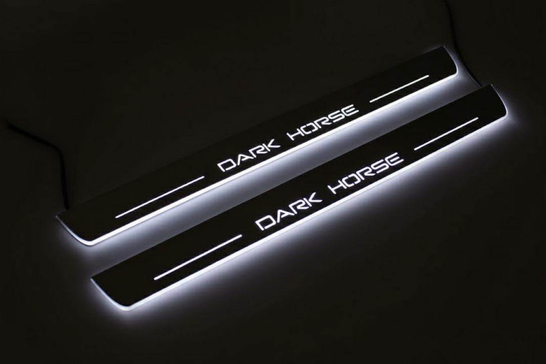 Ford Mustang VII 2023+ Illuminated LED Door Sill Plates With Dark Horse Logo