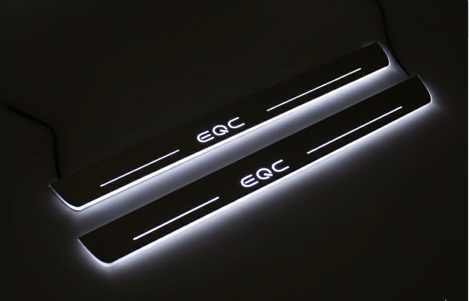 Mercedes EQC 2019+ LED Door Sills PRO With Logo EQC Mercedes Led Door Sills opdesign