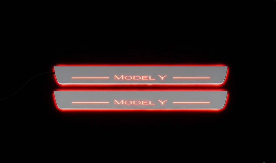 Tesla Model Y 2020+ LED Door Sills PRO With Logo Model Y