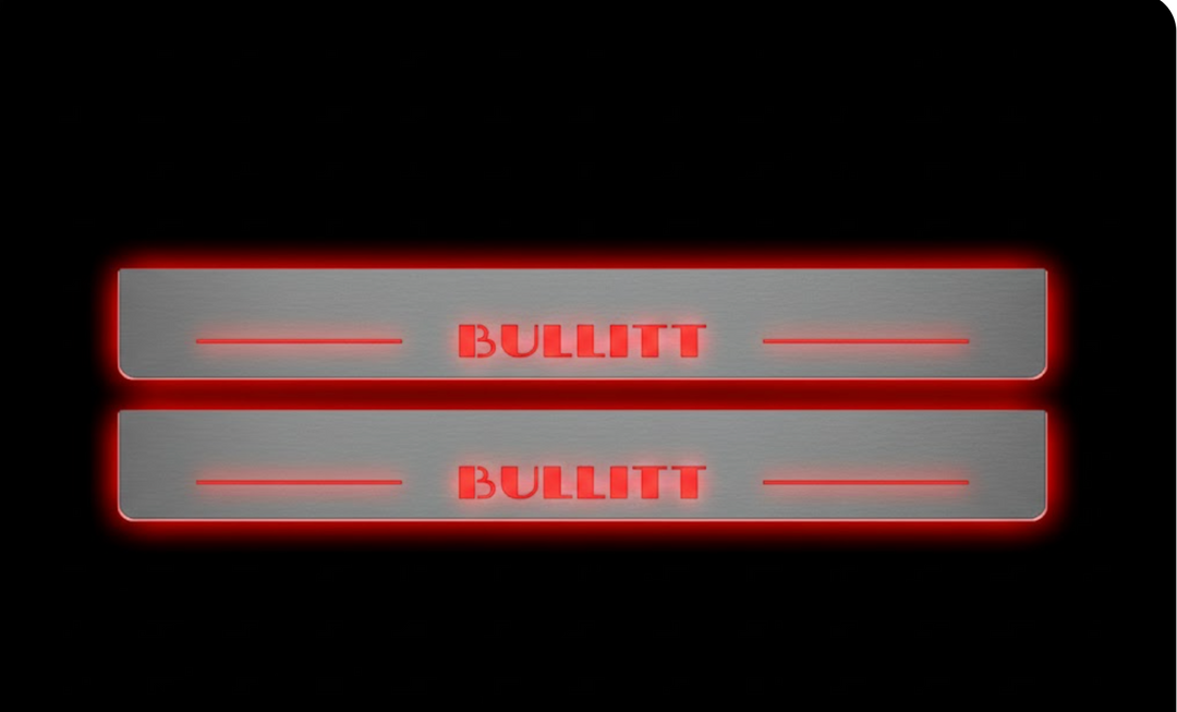 Ford Mustang VII 2023+ Illuminated LED Door Sill Plates With Bullitt Logo