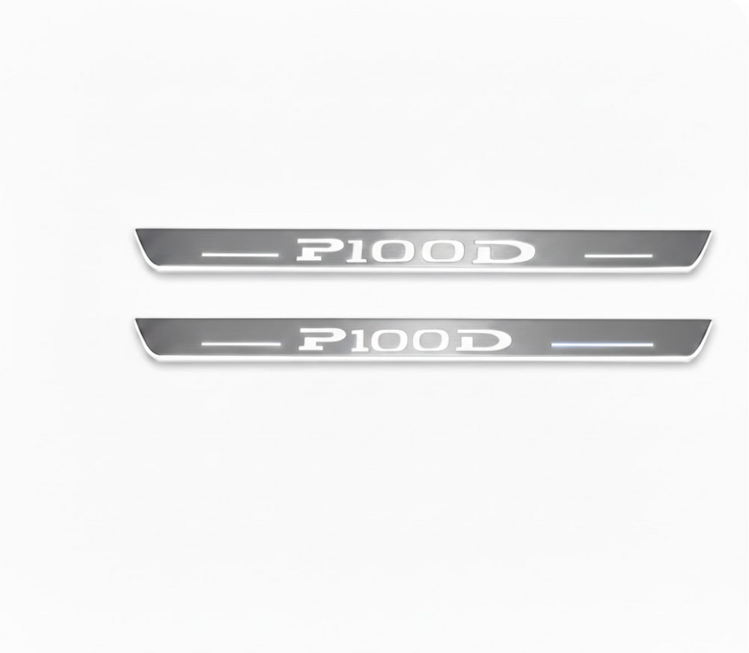Tesla Model S LED Door Sills PRO With P100D Logo