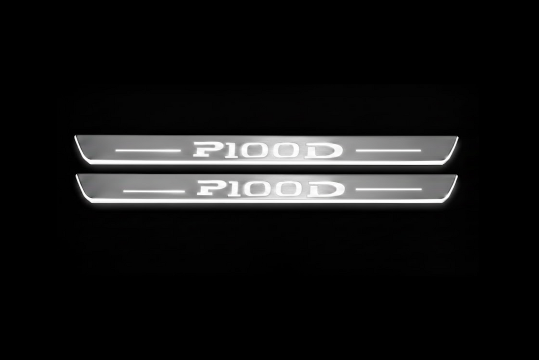 Tesla Model S LED Door Sills PRO With P100D Logo