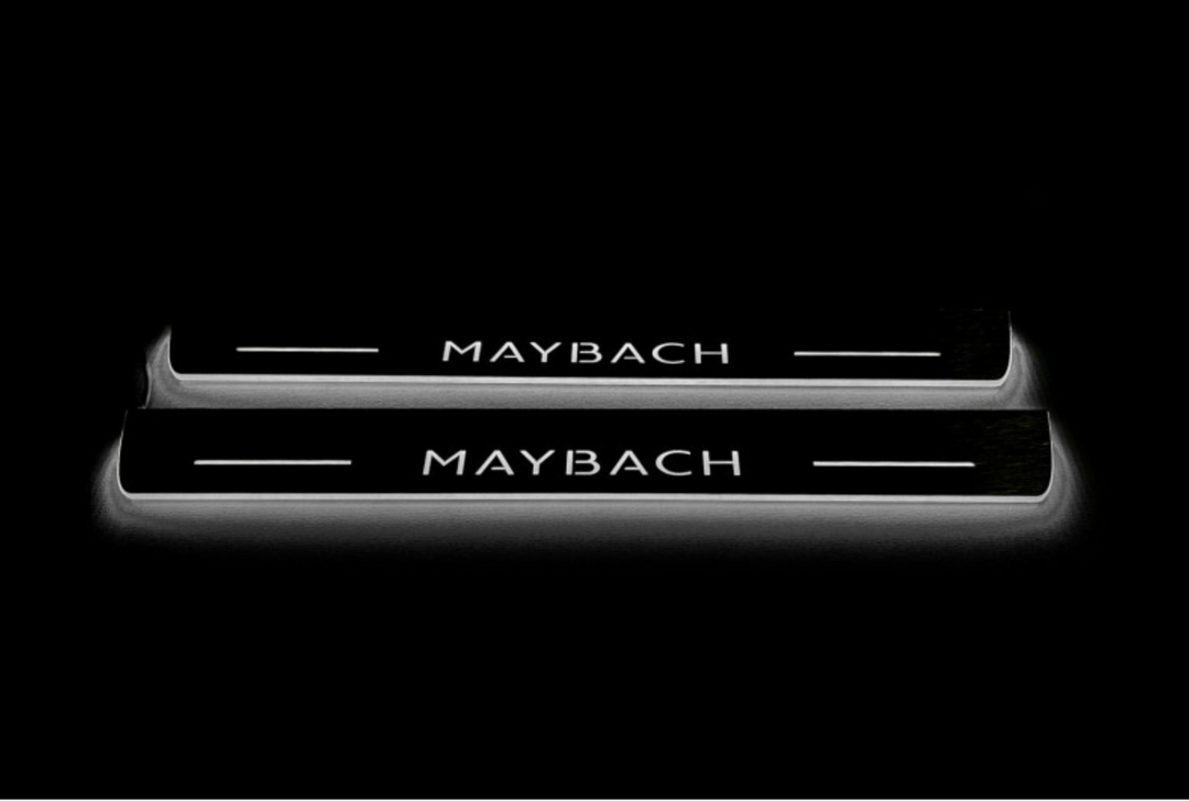 Mercedes GLS II 2019+ Auto Door Sill Plates With Logo Maybach Mercedes Led Door Sills opdesign