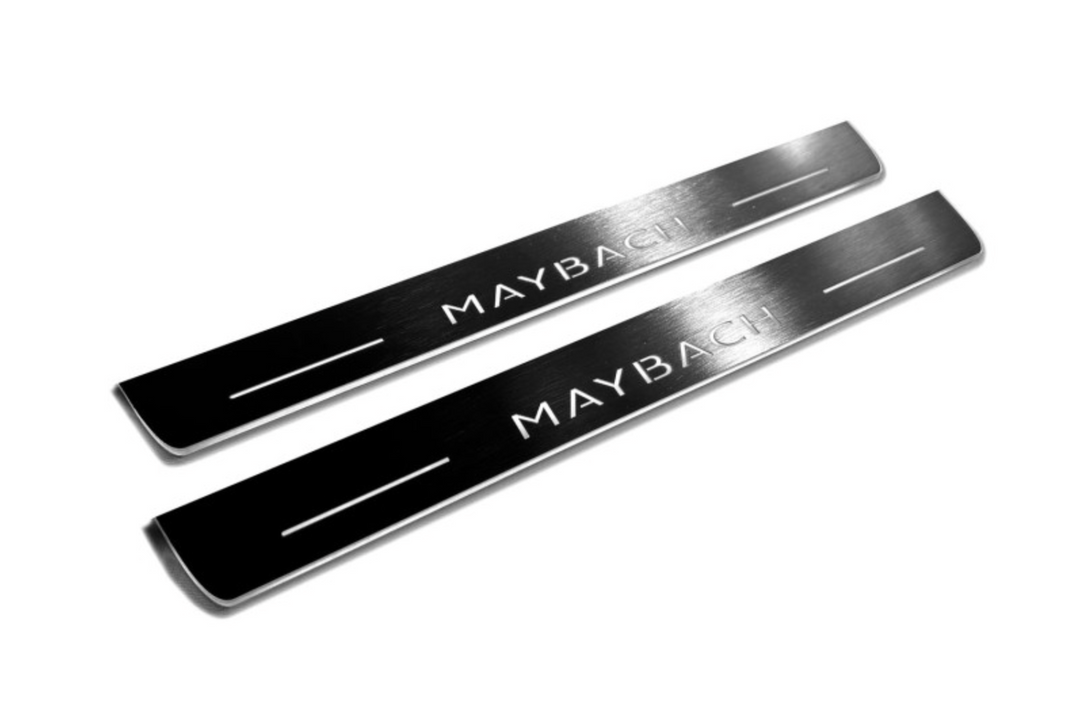 Mercedes GLS II 2019+ Auto Door Sill Plates With Logo Maybach Mercedes Led Door Sills opdesign