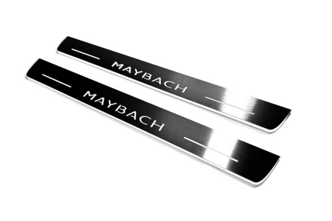 Mercedes GLS II 2019+ Auto Door Sill Plates With Logo Maybach Mercedes Led Door Sills opdesign