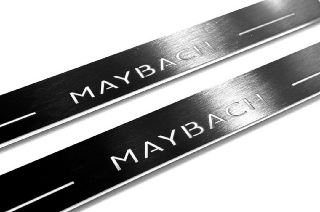 Mercedes GLS II 2019+ Auto Door Sill Plates With Logo Maybach Mercedes Led Door Sills opdesign