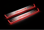 Mercedes C W204 2007-2014 LED Door Sills PRO With AMG C63 Logo Mercedes Led Door Sills opdesign