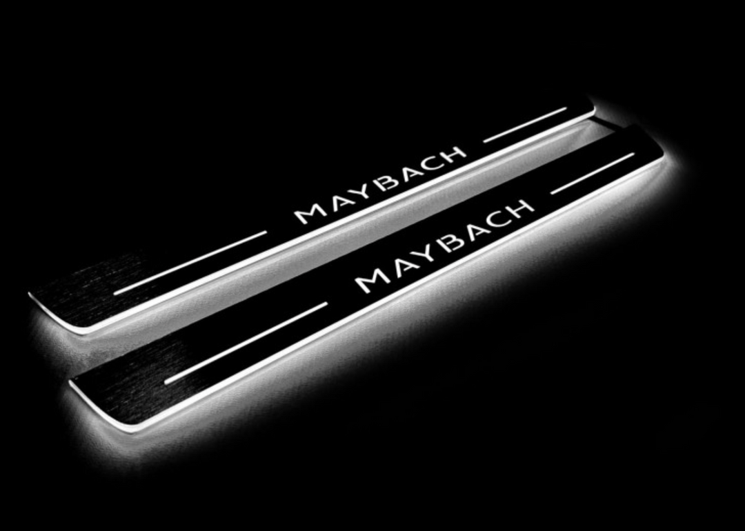 Mercedes S-Class W222 2013-2020 Auto Door Sill Plates With Logo Maybach Mercedes Led Door Sills opdesign