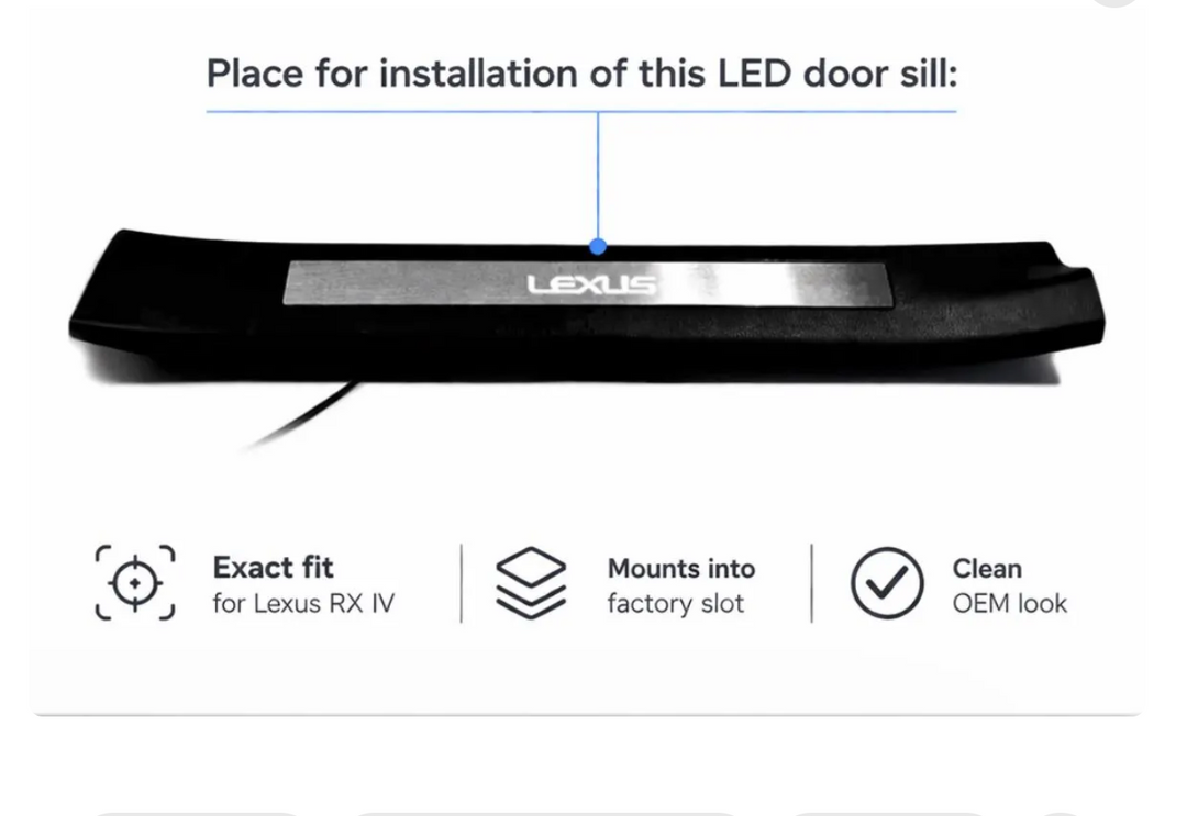 Lexus RX IV 2015-2023 Car Sill With Logo Lexus (Type OEM)