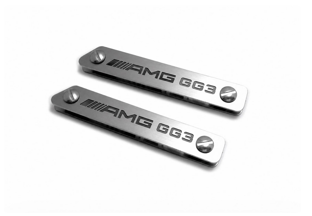 Stainless Steel Floor Mats Emblems Set Badges with Mercedes AMG G63 Logo