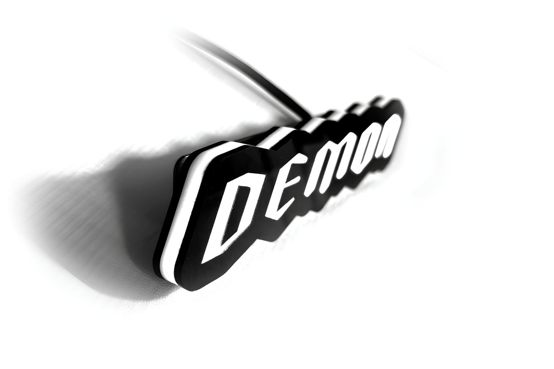 Dodge Illuminated LED Radiator Grille Emblems and Badges with Demon (type 2) logo Dodge Led emblems decoinfabric