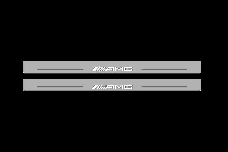 Mercedes E W210 1995-2002 LED Door Sills PRO With Logo AMG Mercedes Led Door Sills opdesign