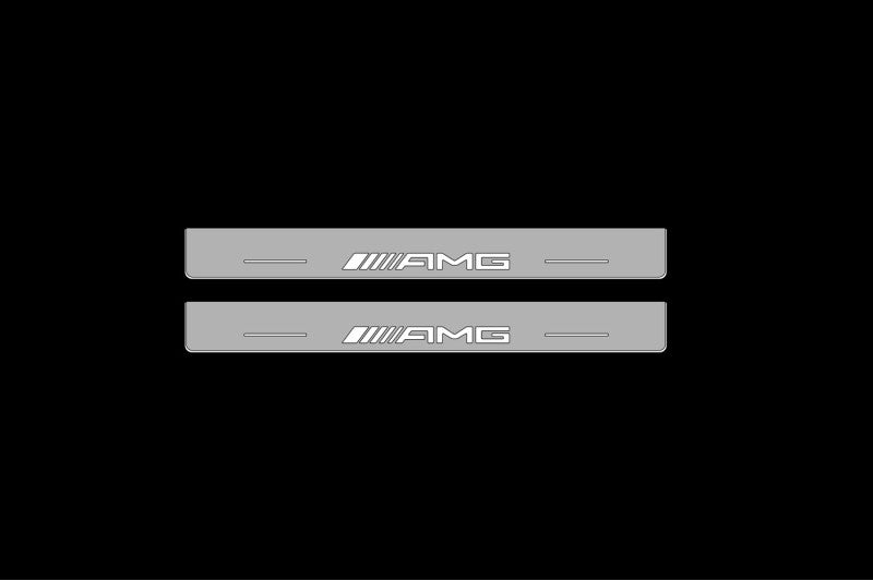 Mercedes E W210 1995-2002 LED Door Sills PRO With Logo AMG Mercedes Led Door Sills opdesign