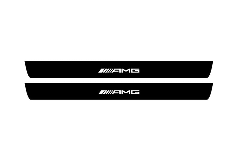 Mercedes E W211 2002-2009 Led Door Sill Pro With Logo AMG (Premium Painting) Mercedes Led Door Sills PRO opdesign