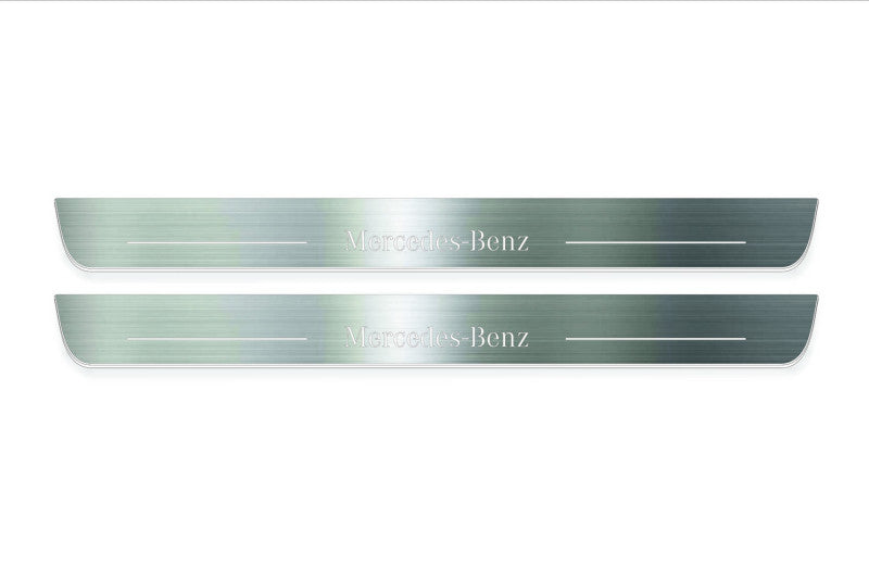 Mercedes E W212 Coupe (C207) 2009-2017 Door Sill Led Plate With Mercedes-Benz Logo