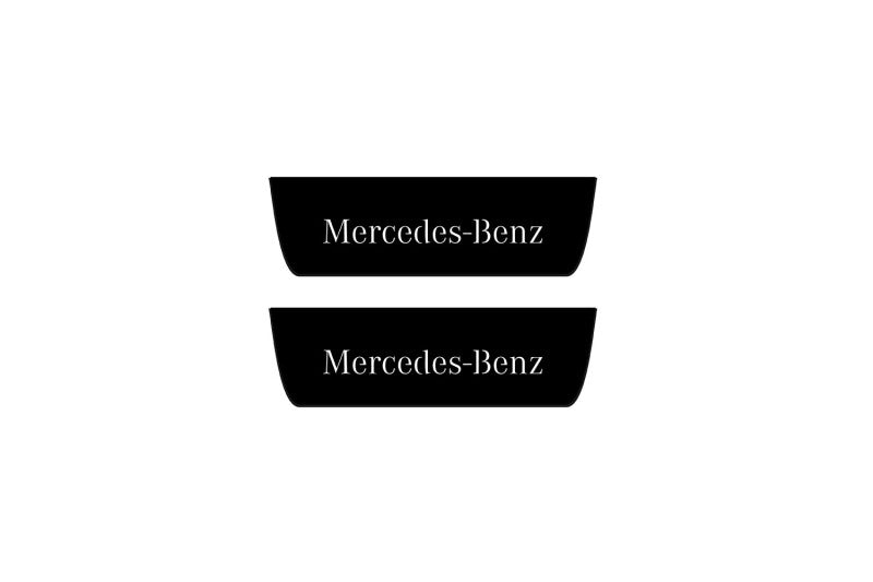 Mercedes E W213 2016-2023 Led Door Sill Pro With Logo Mercedes-Benz (Premium Painting) Mercedes Led Door Sills PRO opdesign