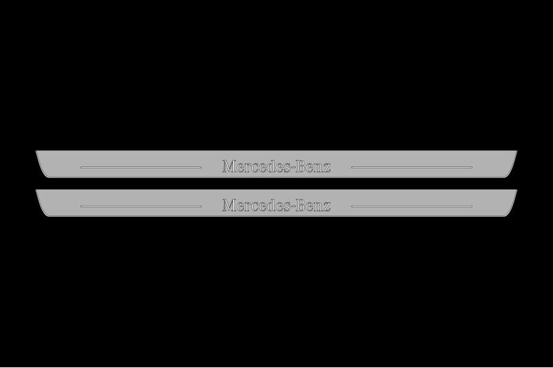 Mercedes S-Class C217 2014-2020 Door Sill Led Plate With Mercedes-Benz Logo Mercedes Led Door Sills opdesign