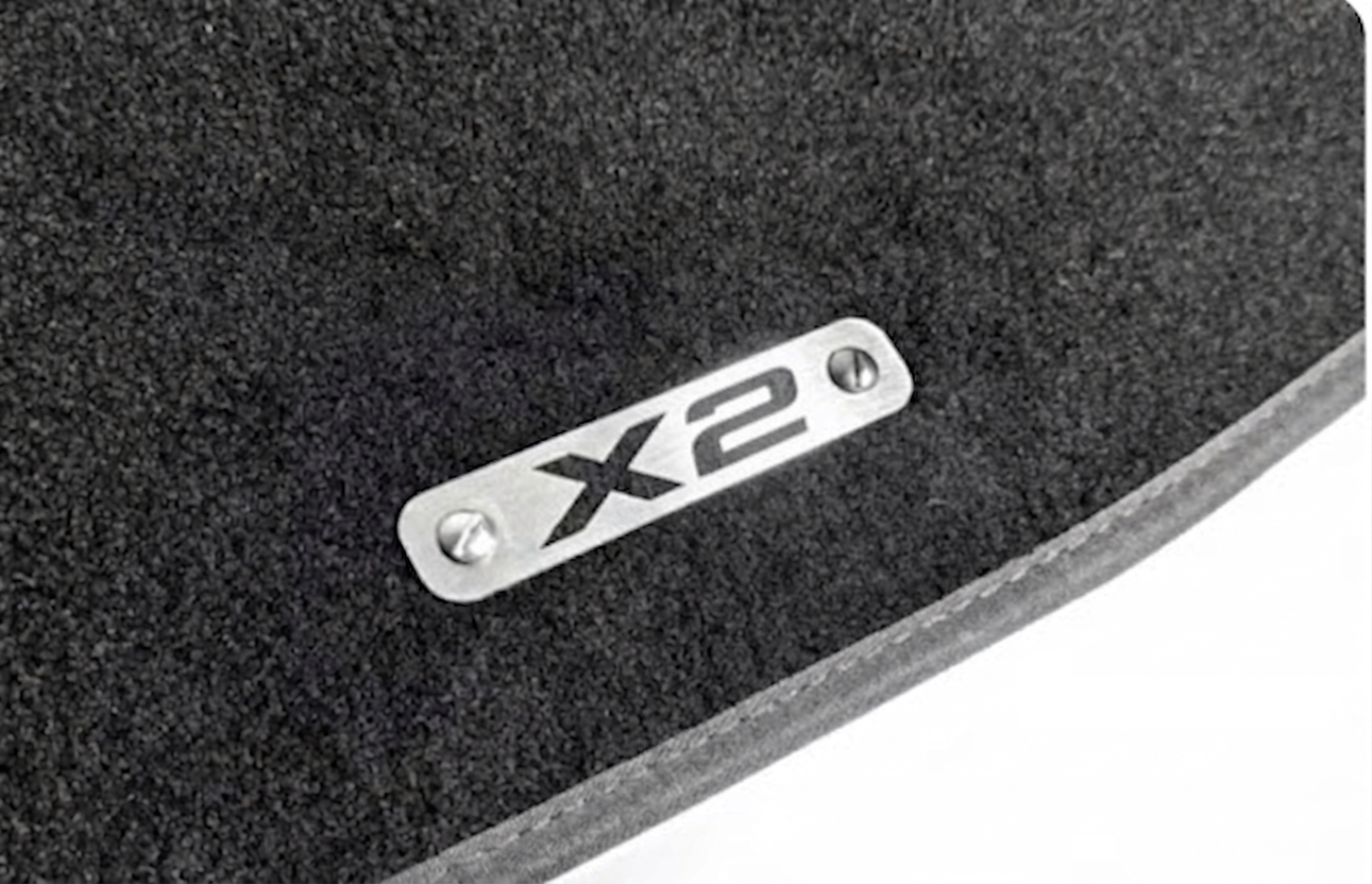 BMW X2 Floor Mat Emblem Set – Stainless Steel Badges Car Mats Badges Decoin