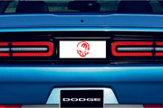 Dodge Challenger trunk rear emblem between tail lights with Mopar Skull logo (Type 2) Dodge emblems decoinfabric