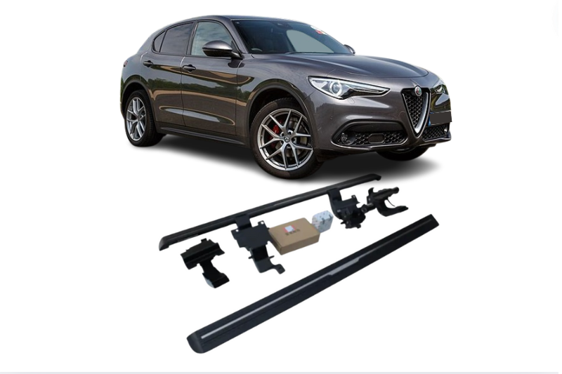 Alfa Romeo Stelvio Electric Running Boards and Power Steps 2017+ Electric Running Boards Decoin Fabric 2017