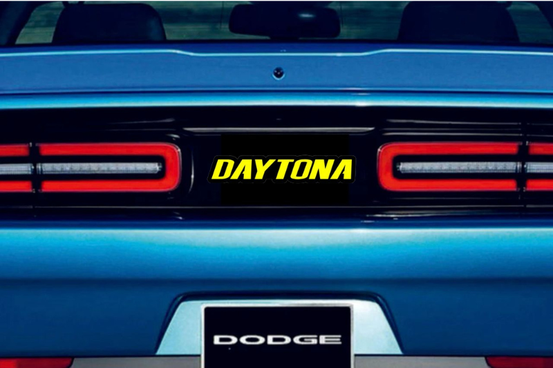 Dodge Challenger trunk rear emblem between tail lights with Daytona logo (Type 2) Dodge emblems decoinfabric