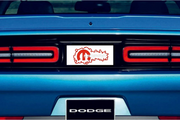 Dodge Challenger trunk rear emblem between tail lights with Mopar logo (type 16) Dodge emblems decoinfabric