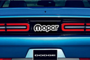 Dodge Challenger trunk rear emblem between tail lights with Mopar logo (type 4) Dodge emblems decoinfabric