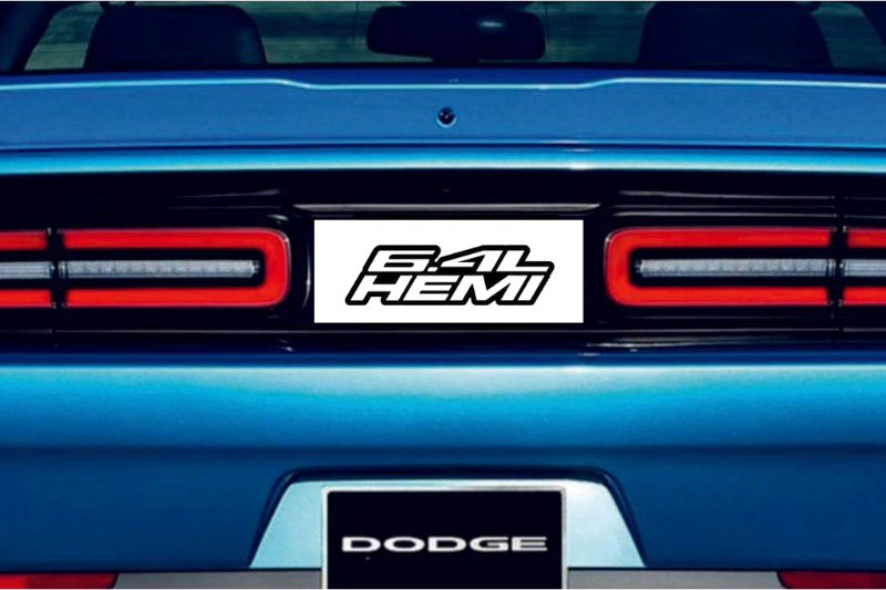 Dodge Challenger trunk rear emblem between tail lights with 6.4L Hemi logo Dodge emblems decoinfabric