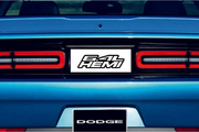 Dodge Challenger trunk rear emblem between tail lights with 6.4L Hemi logo Dodge emblems decoinfabric