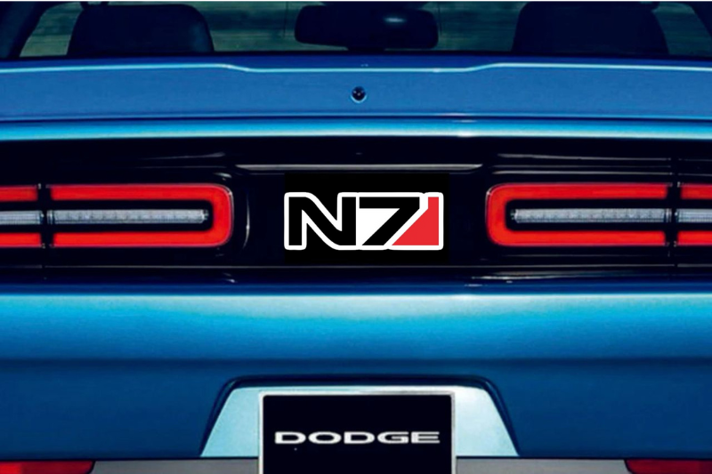 Dodge Challenger trunk rear emblem between tail lights with N7 logo Dodge emblems decoinfabric