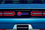 Dodge Challenger trunk rear emblem between tail lights with Mopar logo (type 12) Dodge emblems decoinfabric