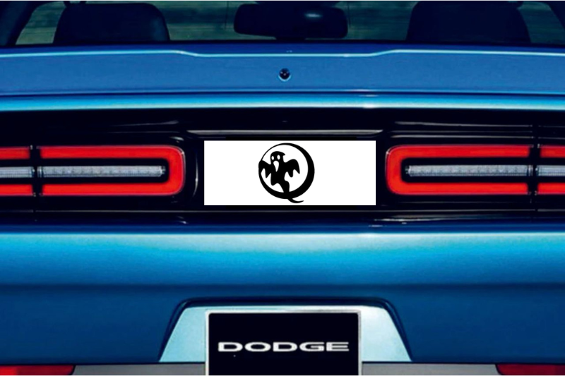 Dodge Challenger trunk rear emblem between tail lights with Ghost logo (Type 3)