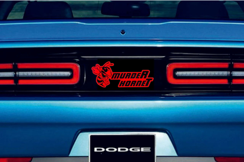 Dodge Challenger trunk rear emblem between tail lights with murdeR horneT logo (type 2)