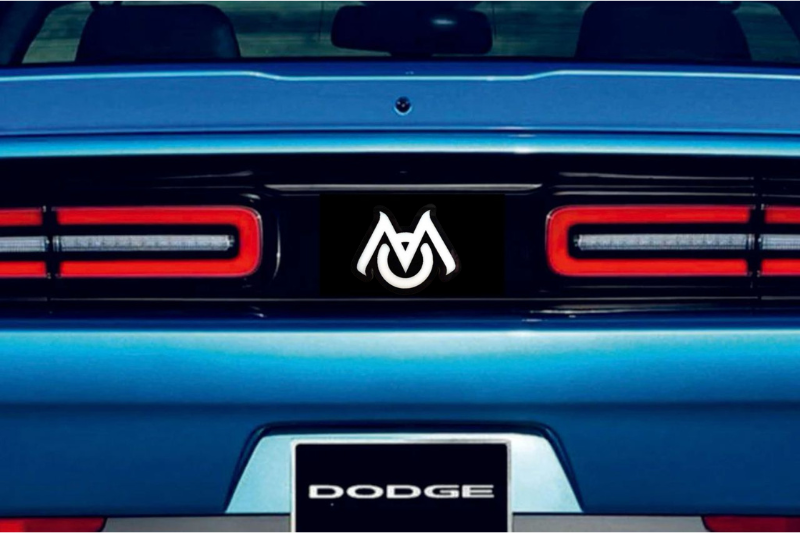 Dodge Challenger trunk rear emblem between tail lights with Mopar logo (type 6) Dodge emblems decoinfabric