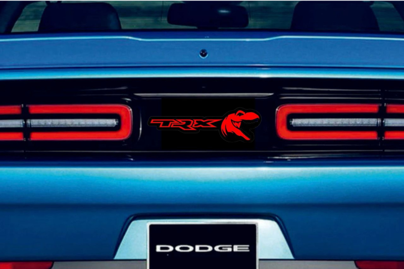 Dodge Challenger trunk rear emblem between tail lights with TRX + Tirex logo Dodge emblems decoinfabric