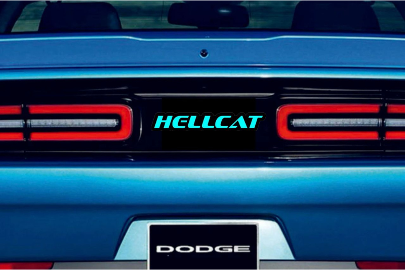 Dodge Challenger trunk rear emblem between tail lights with Hellcat logo Dodge emblems decoinfabric