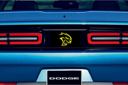 Dodge Challenger trunk rear emblem between tail lights with Hellcat logo (type 2) Dodge emblems decoinfabric