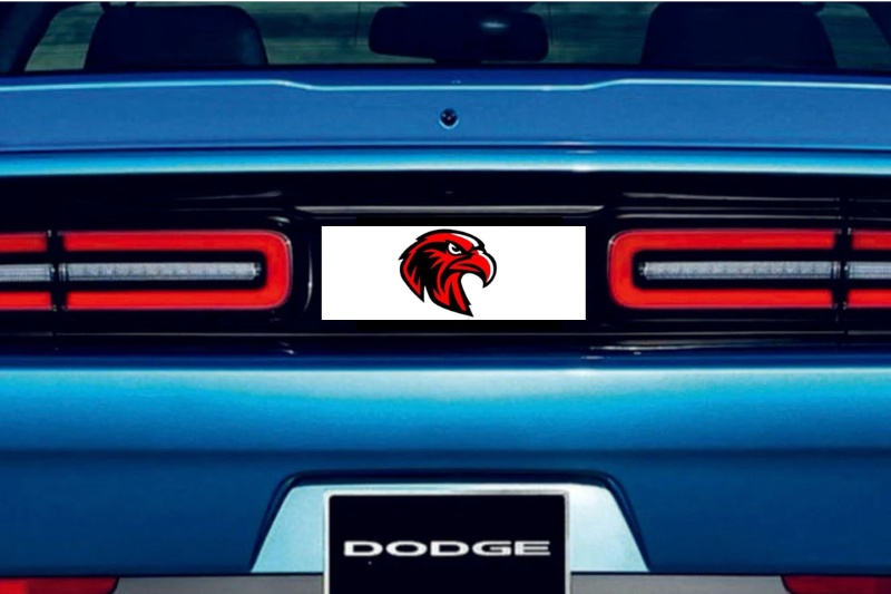 Dodge Challenger trunk rear emblem between tail lights with Hawk logo