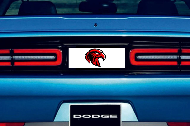 Dodge Challenger trunk rear emblem between tail lights with Hawk logo Dodge emblems decoinfabric
