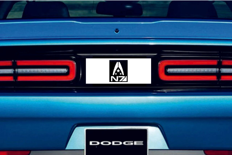 Dodge Challenger trunk rear emblem between tail lights with Systems Alliance logo