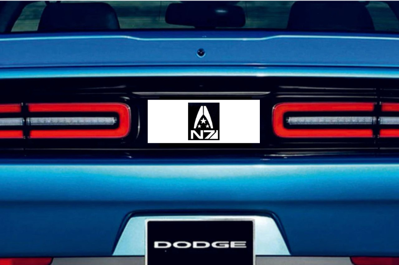 Dodge Challenger trunk rear emblem between tail lights with Systems Alliance logo Dodge emblems decoinfabric