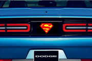 Dodge Challenger trunk rear emblem between tail lights with Superman logo Dodge emblems decoinfabric