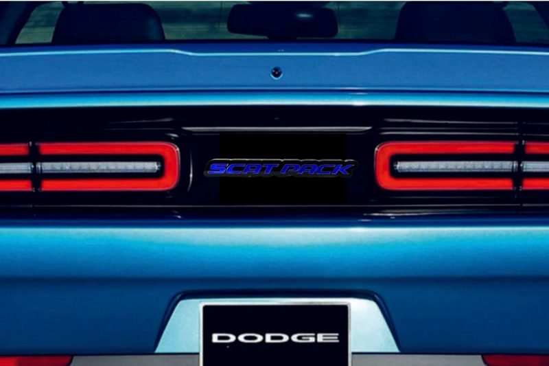 Dodge Challenger trunk rear emblem between tail lights with Scat Pack logo
