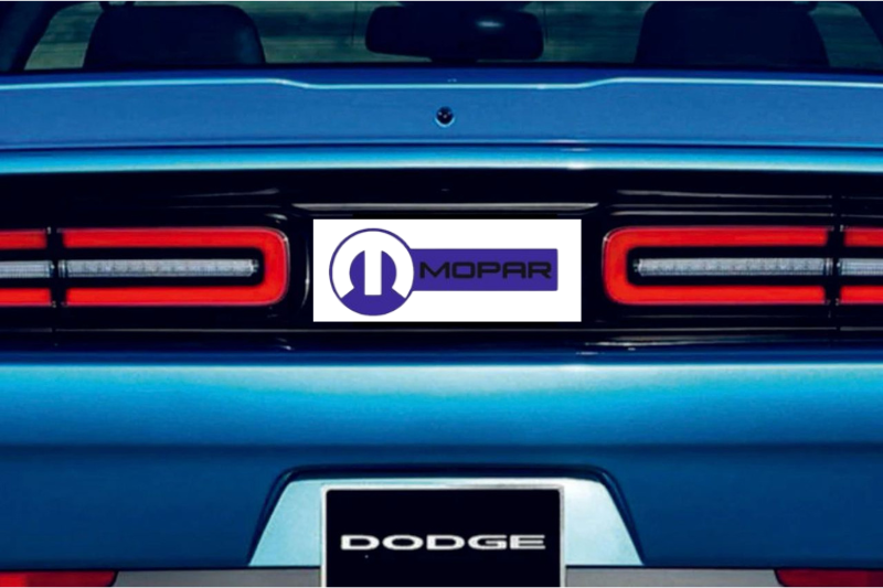 Dodge Challenger trunk rear emblem between tail lights with Mopar logo (type 13) Dodge emblems decoinfabric